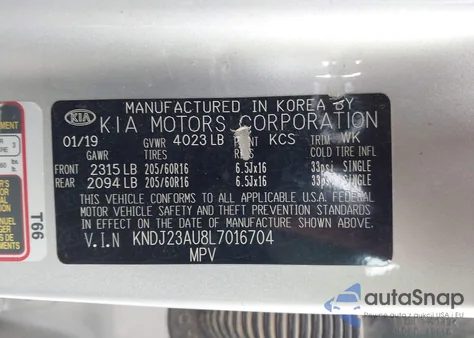 2020 Kia Soul S из США, поврежденный, VIN KNDJ23AU8L7016704